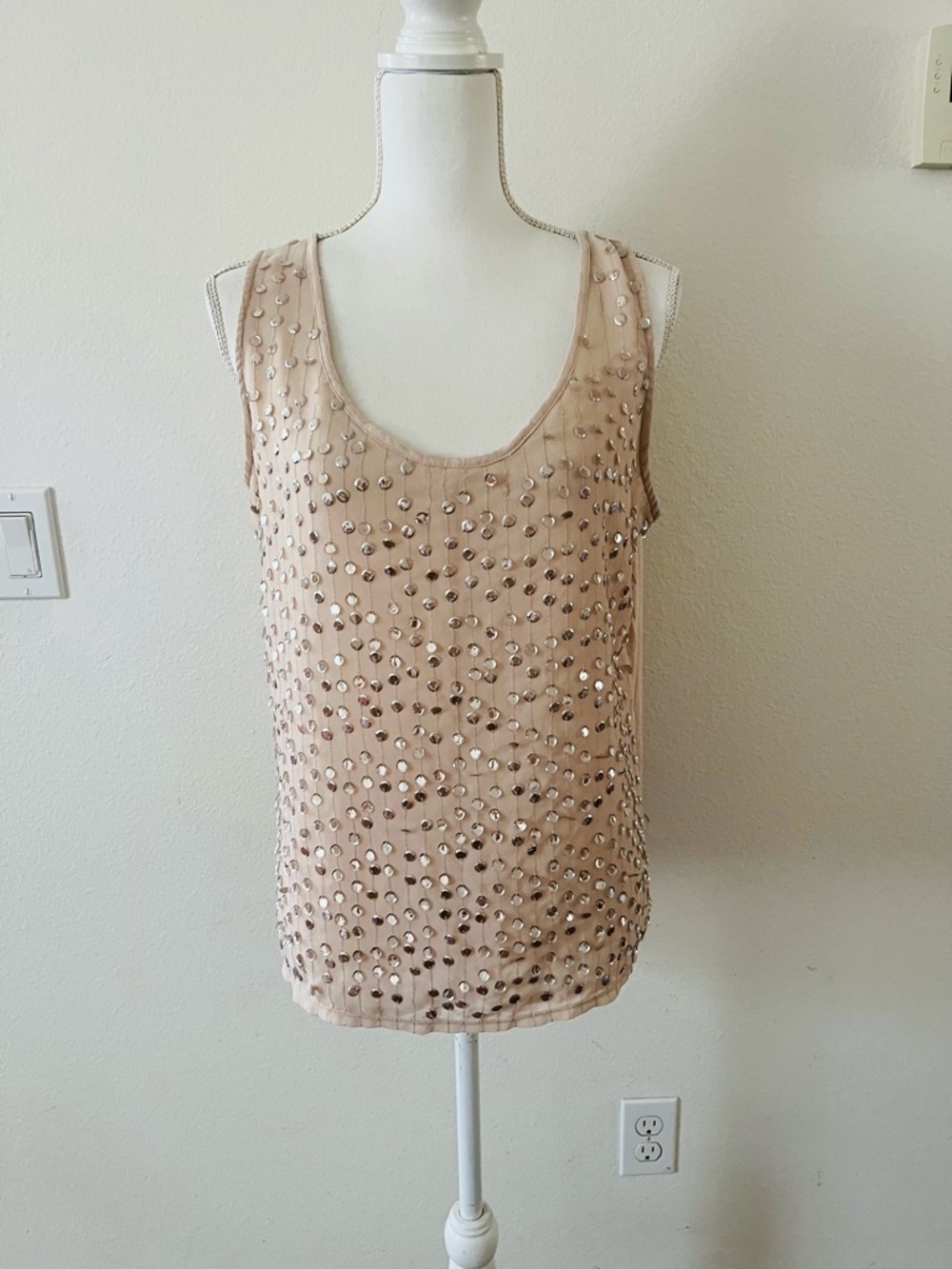 Worthington Blush Beaded Sleeveless Tank